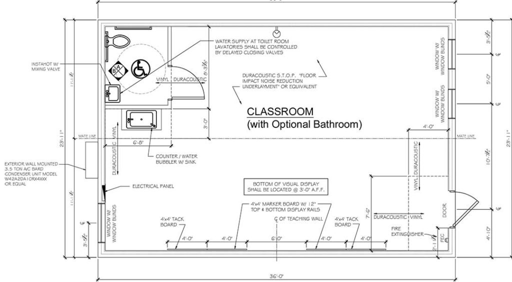 Sample Modular Classroom Technical Drawing